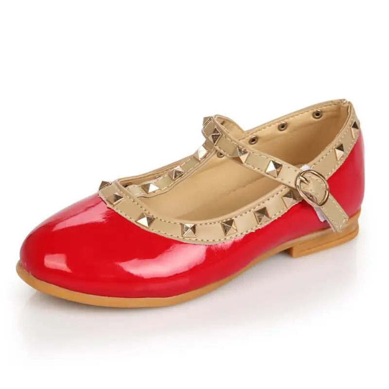 Босоножки сандали sandals Girls Shoes Kids Fashion Dress Shoes Удобные Мягкие Принцесса Заклепки Shoes For Kids Girls Shoes Дышащий Ребенок Кроссовки 8816 сандали детская обувь туфли для девочек обувь детская - Цвет: Красный