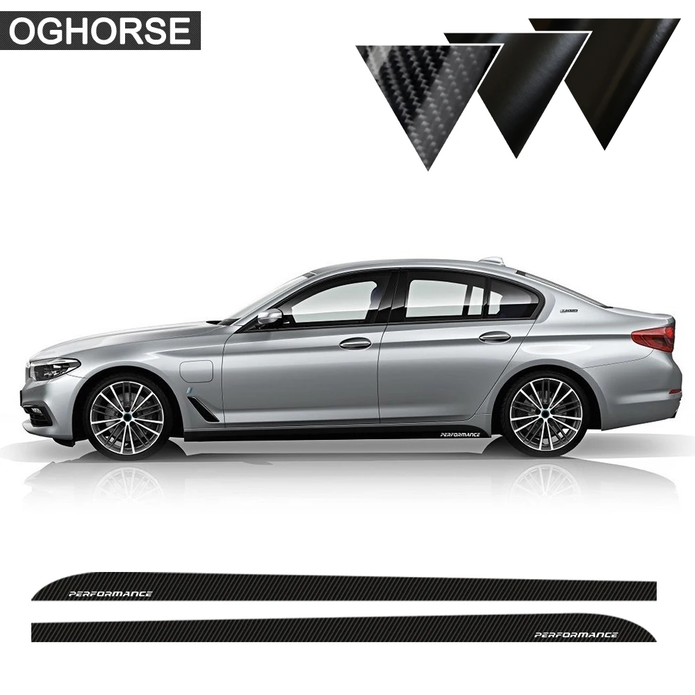 

2 pcs Car Styling 2016 New M Performance Sport Sill Side Skirt Stripes Vinyl Decal Car Sticker For BMW 5 Series G30 Accessories