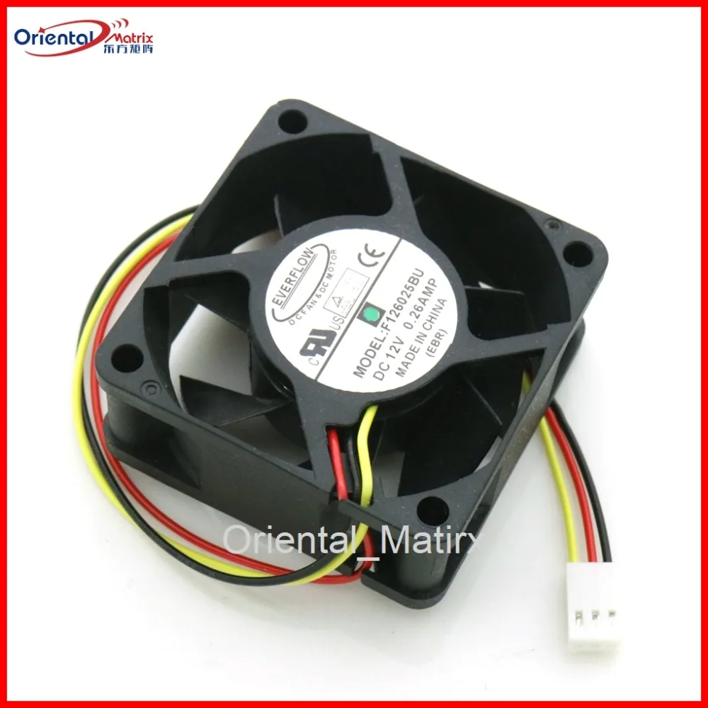 Бесплатная доставка 6025 F126025BU 12V 0.26A 3 провода 3Pin PWM CPU вентилятор компьютера