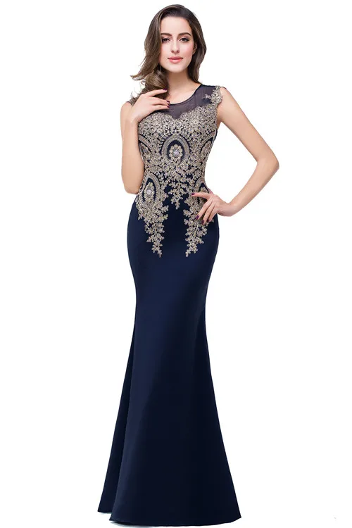 Navy Blue Misshow, вечернее платье,, сексуальное, длинное, Русалочка, розовое, официальное, золотое, кружевное, аппликация, без рукавов,, robe de soiree - Цвет: Navy Blue