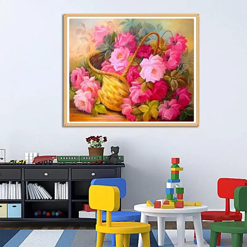 Full Diamond Embroidery Flower Pink 5D Painting Cross Stitch 3D Mosaic Needlework Crafts Christmas Decor Special | Дом и сад