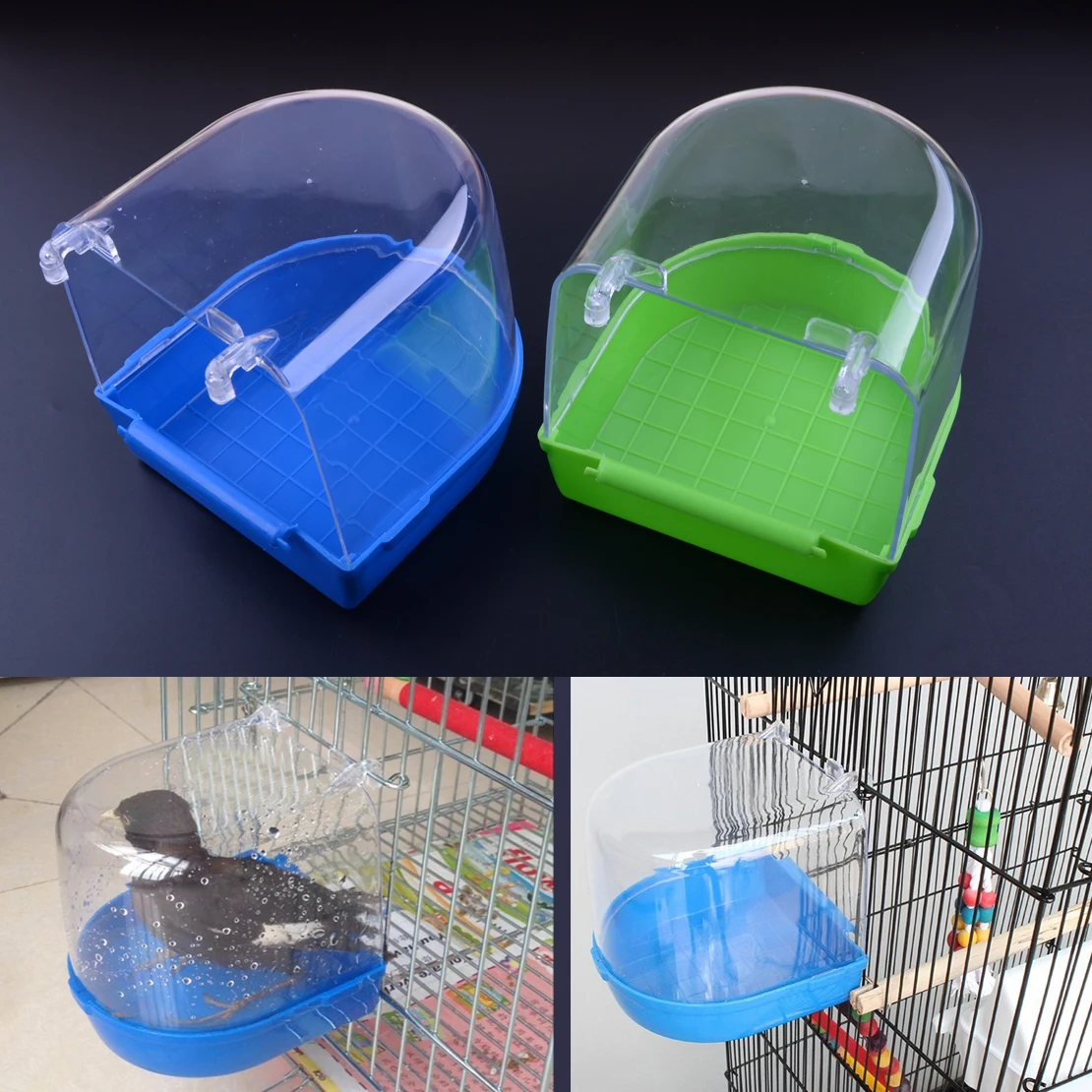 Parrot ванна для птицы Клетка птичьей ванны висячая аксессуар чаша Parakeet|Ванночки