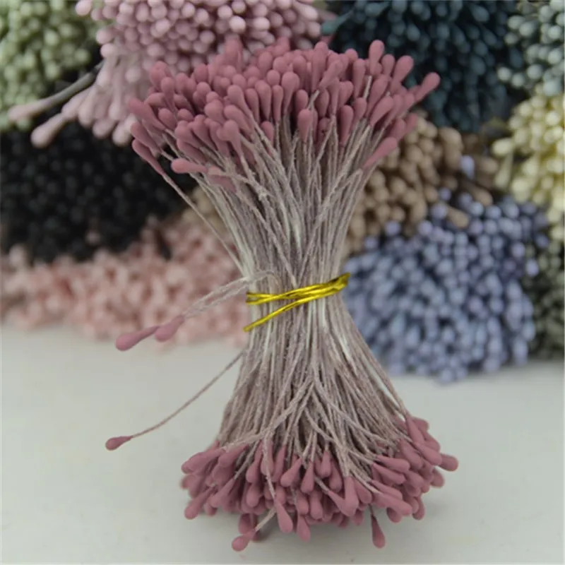 3600 шт 1 мм РЕТРО МАТОВЫЕ Двойные головки мини цветок Stamen Pistil Свадебные украшения DIY поддельные рождественские аксессуары для скрапбукинга - Цвет: Wine red