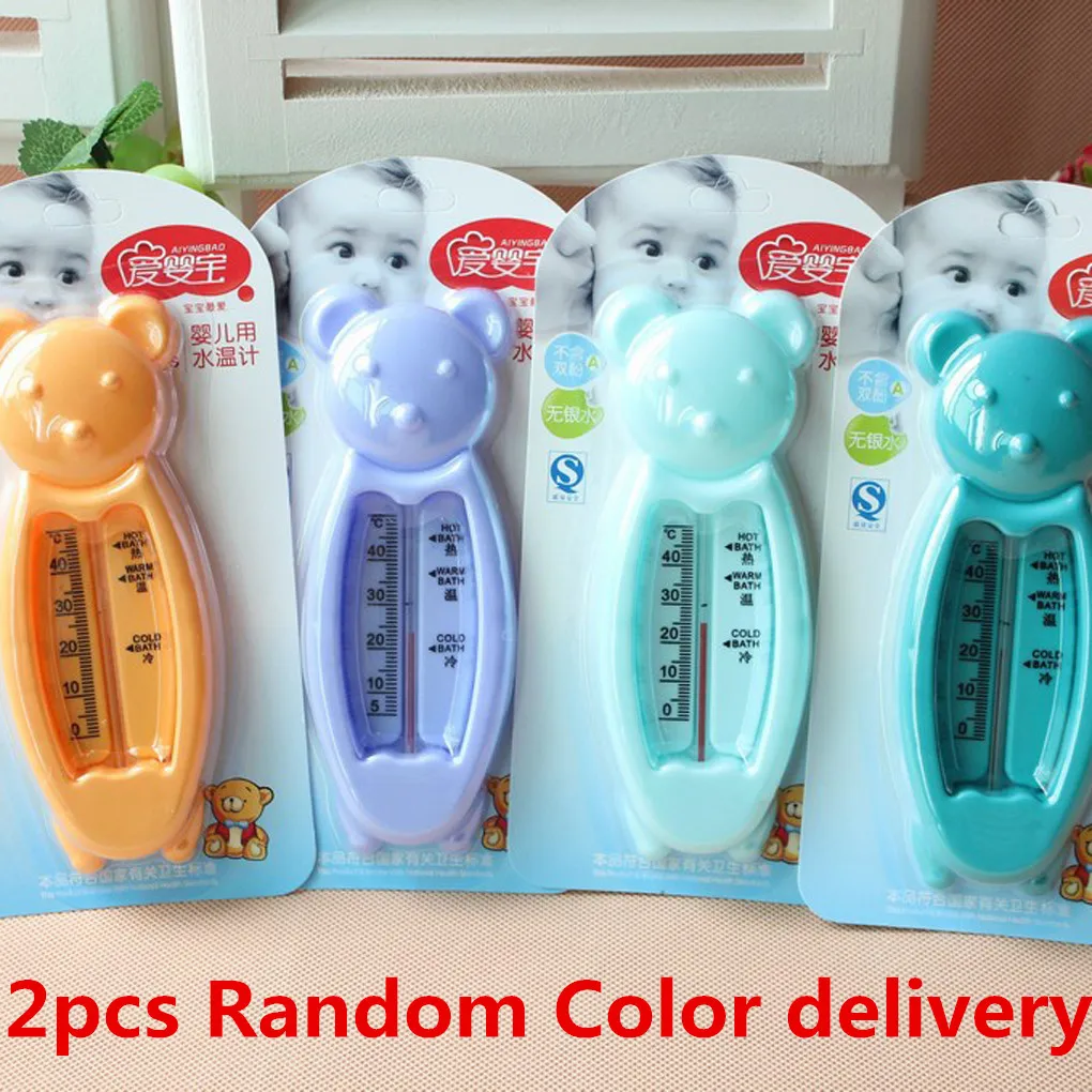 2pcs random color 1/2/3 предмета в комплекте, термометр для воды, Детский костюм для купания, Температура, малышей, младенцев, детей ясельного возраста, для душа мультфильм плавающий куртка с изображением милого медведя для воды для ванной - Цвет: 2pcs random color