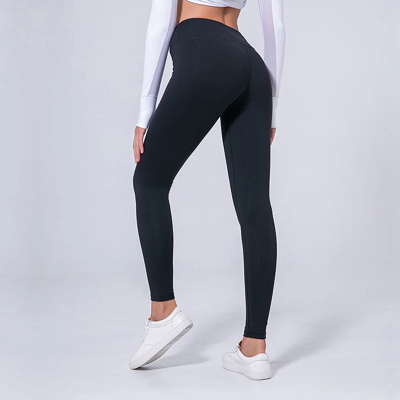 

2019 NWT Eshtanga women skinny leggings wholesale quality Women Solid Elastic Waist Thick Material Top Quality full length