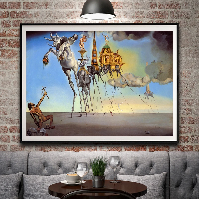 

Salvador Dali Fantasy Skull War Clocks Surreal Classic Abstract Art Painting Canvas Posters and Prints Decoration Pictures