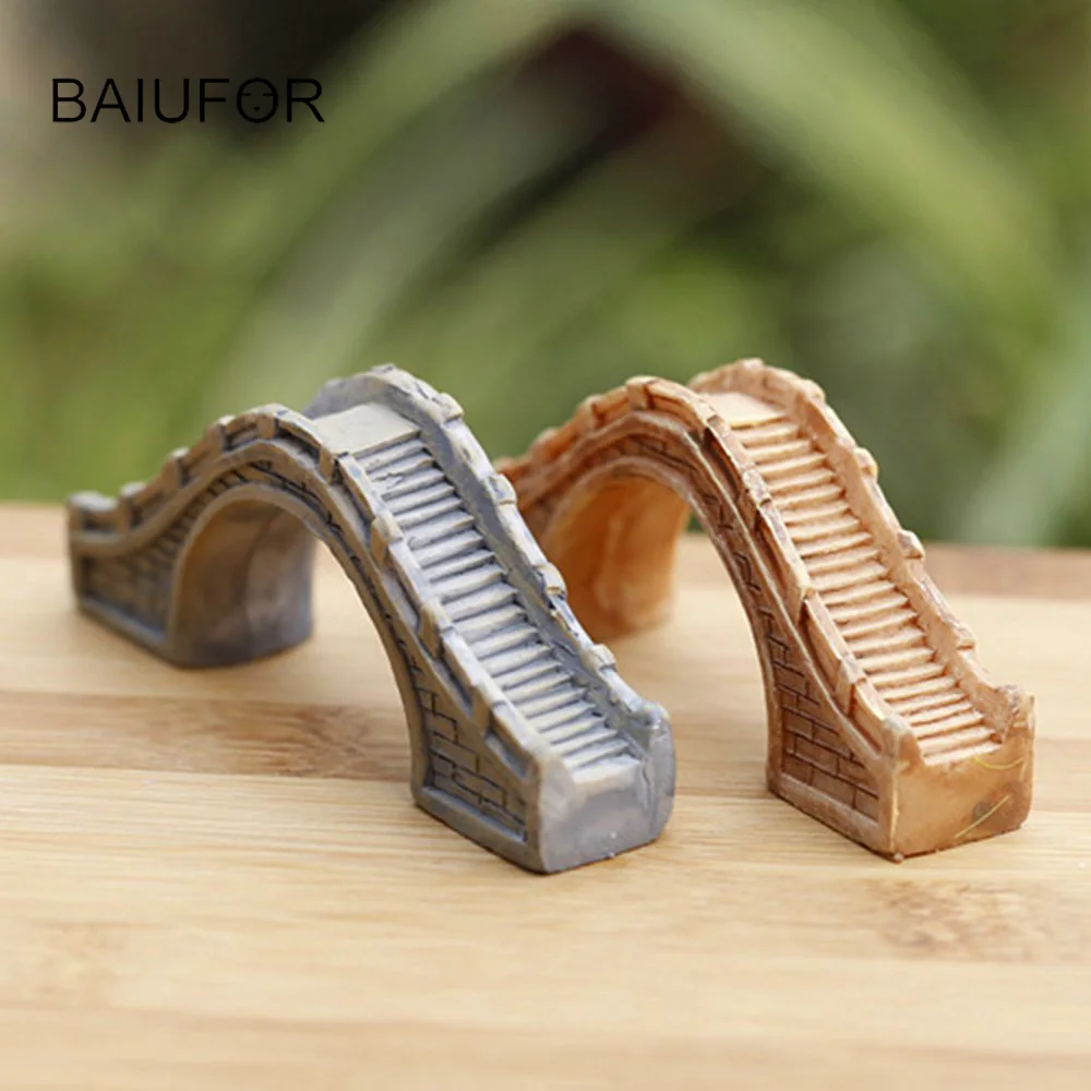 Фигурки BAIUFOR с каменным мостом миниатюрные полимерные ремесла сказочные садовые