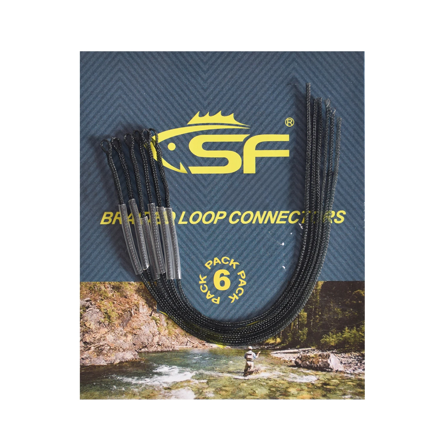 6 шт. SF Черный Плетеный лидер петли соединитель лучшие Рыбалка лосось форель 20