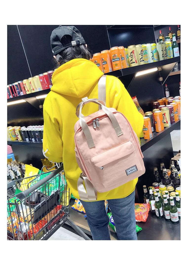Harajuku минималистичный водонепроницаемый холщовый рюкзак небольшой свежий Женский на корейском студенческом рюкзак для путешествий сумка ветер
