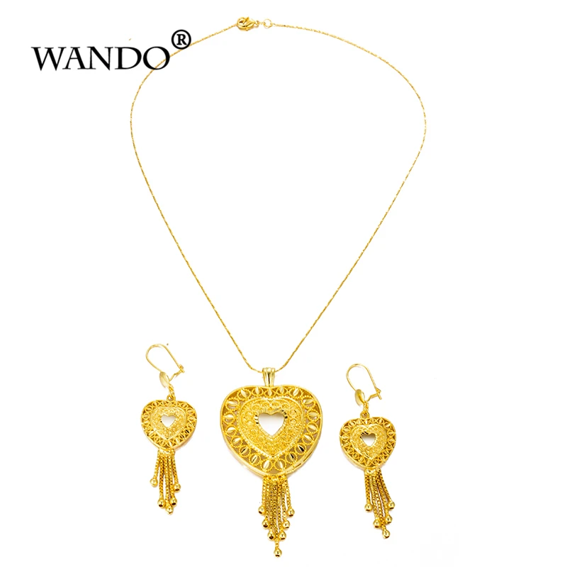 WANDO комплект ювелирных изделий из эфиопского золота свадебные аксессуары