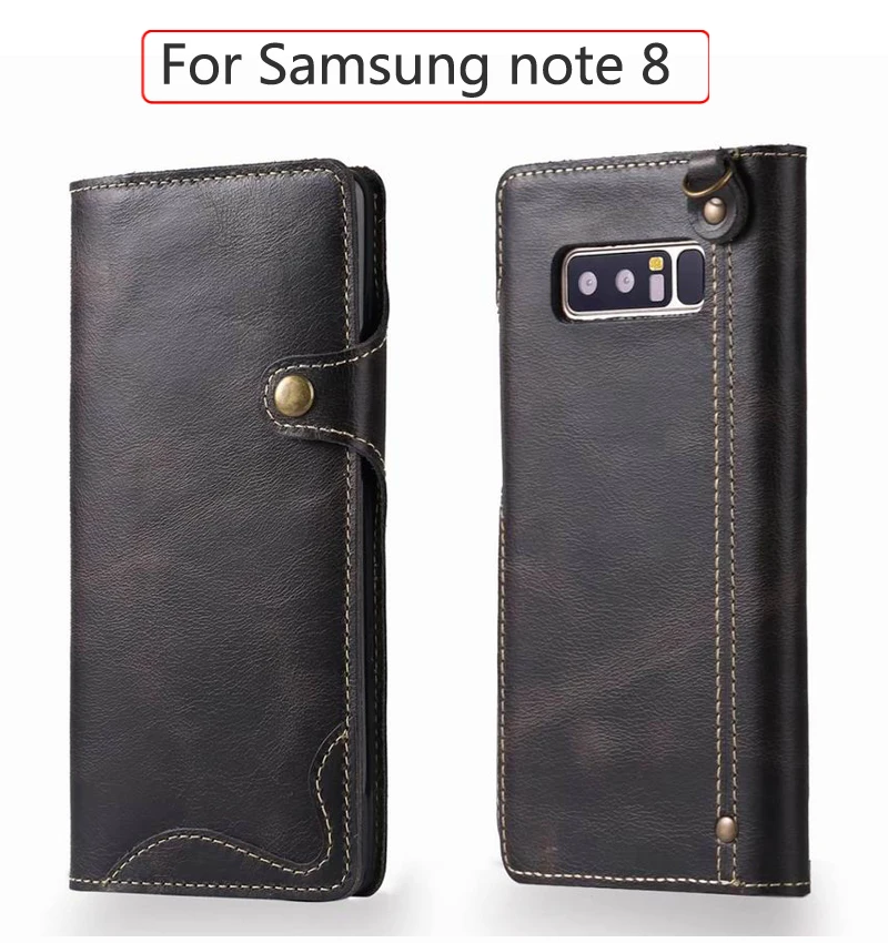 Чехол из натуральной коровьей кожи для huawei iphone samsung Galaxy Note 10 Pro 8 9 S10 5G S10E S9 S8 Plus Бумажник откидная крышка ремень сумка