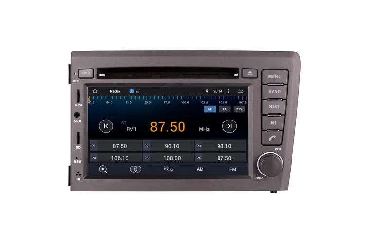 7 дюймов 1024*600 HD android 10 машинный dvd проигрыватель для volvo S60 V70 2001 2004 с gps навигации 8