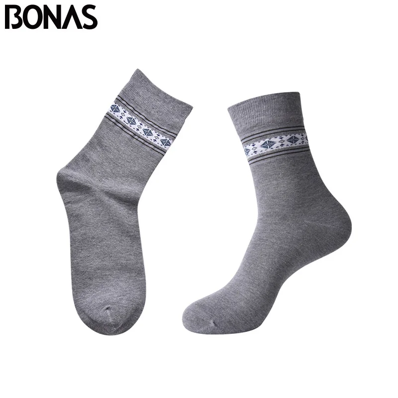 BONAS, 4 пары, мужские носки в деловом стиле, Модные дышащие однотонные хлопковые носки, дезодорирующие носки из бамбукового волокна, мужские анти-берибери носки, 02266