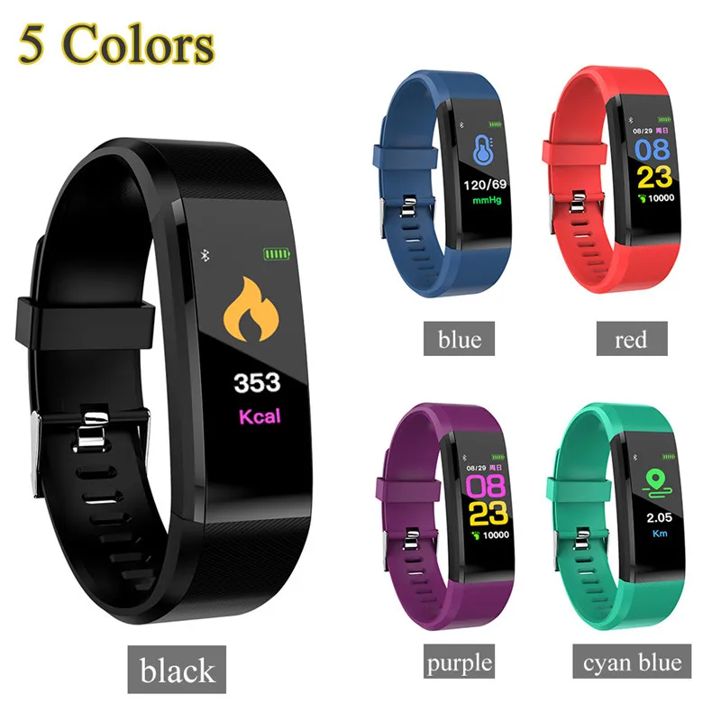 ID115HR Plus Heart Rate Monitor Smart Bracelet Wristband Fitness Tracker USB Charging Bluetooth Smart Band For Xiami IOS Android