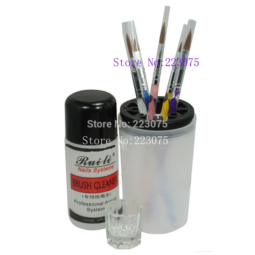 

Nail Art Tools Set Brush Cleaner Nail Brush Holder glass dish for Studio Salon