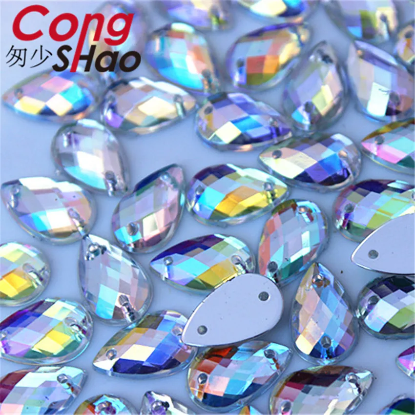 Cong Shao 300 шт. 8*13 мм AB цветные акриловые стразы отделка плоская задняя часть шитье 2