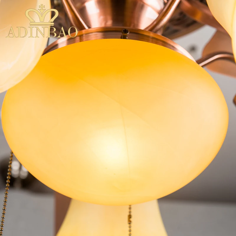 Высокое качество потолочный вентилятор свет жека красный античная медь цвет XJ041 |
