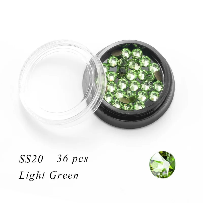 SS20 Light Green 1 коробка, Стразы для ногтей, 2088, новые режущие лица, Кристальные цветные стеклянные стразы с плоской задней поверхностью для дизайна ногтей, 3D украшения - Цвет: SS20 Light Green