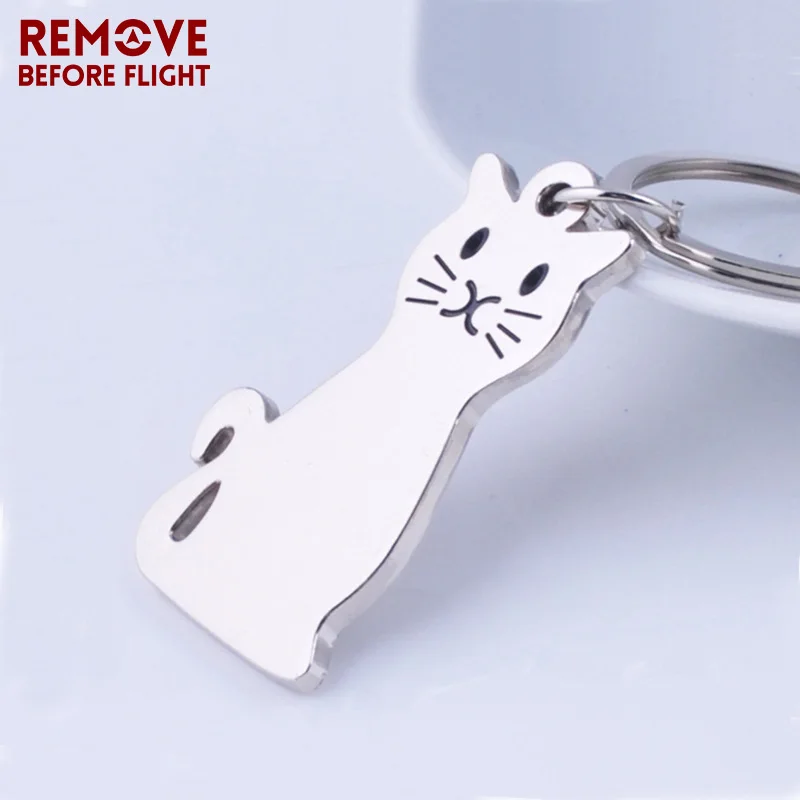 Wholesale Brand New Fashion Jewelry Lovely Kitty Shaped Creative Gifts Silver Color Key Chains for Kids Cat Ring 10 PCS/LOT | Украшения и