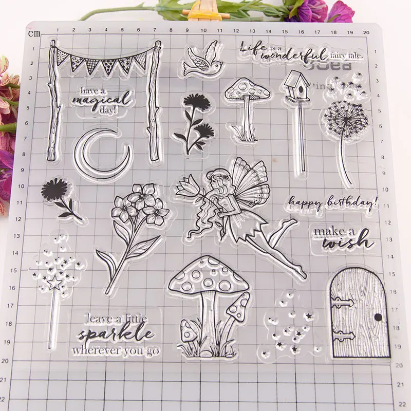 Fairy Girl Mushroom Transparent Clear Silicone Stamp for Seal DIY Scrapbooking Photo Album Decorative Sheets | Дом и сад