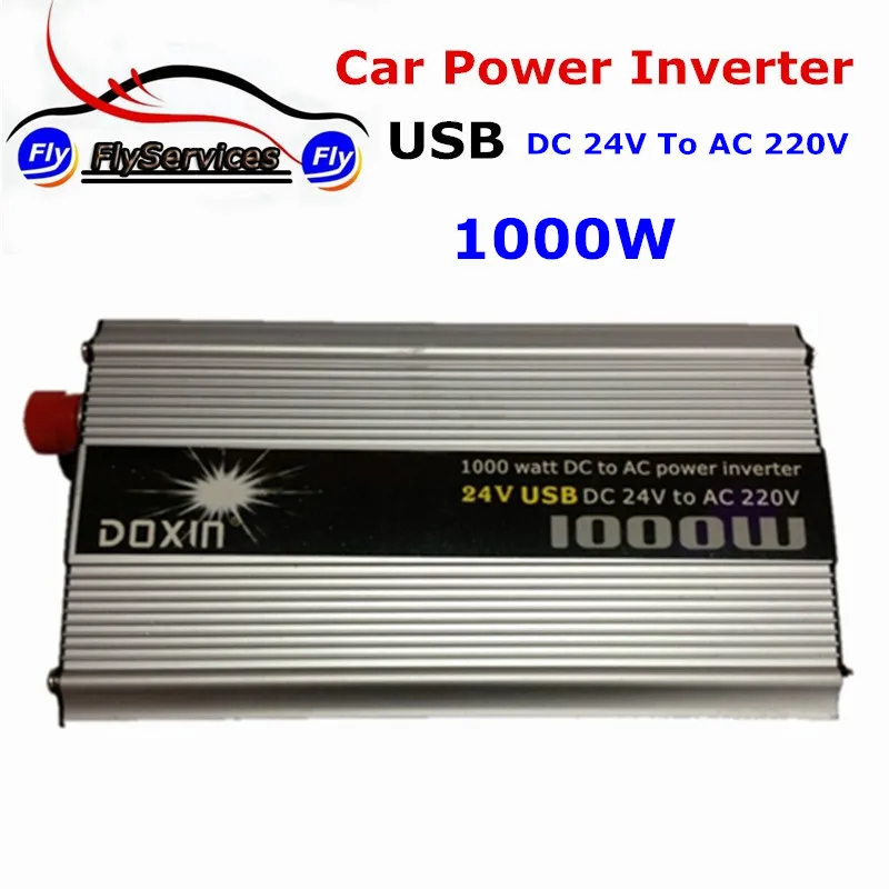 USB интерфейс 1000 Вт Dc В Ac автомобильный инвертор питания DC 24V в 220V авто Инвертор