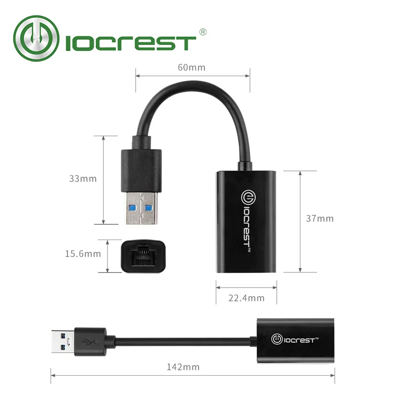 IOCREST usb 1000 до 3,0 Мбит/с rj45 ethernet gigabit сетевой карты lan адаптер rtl8153 Чип поддержка win10