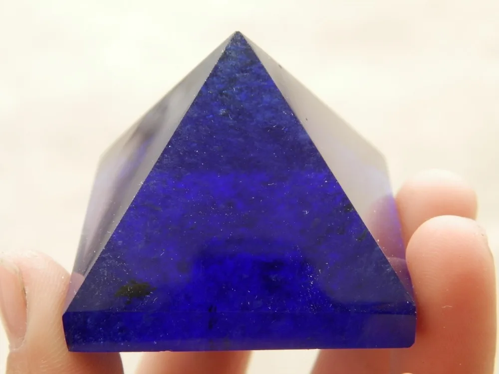 

90g blue SMELT Quartz crystal pyramid POINT HEALING