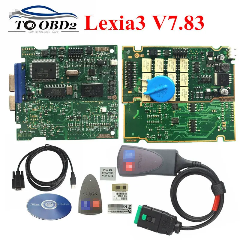 Профессиональный Lexia3 V7.83 новейший считыватель кода для peugeot/Citroen Lexia PP2000 Lite версия Lexia-3 921815C FW зеленый PCB