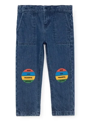 Детские брюки 2021 весна осень для мальчиков и девочек облегающие джинсовые