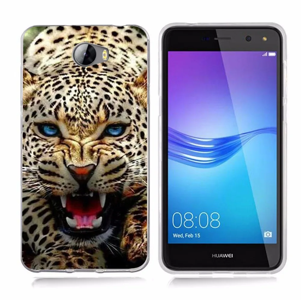Для huawei P9lite/P8 Lite 2016 2017 Y5 II 2 Y5ii/Y6II компактный лев леопард тигр силиконовый