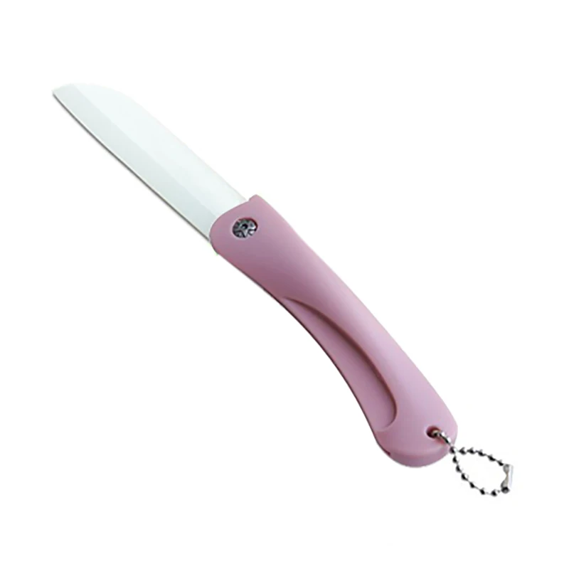 Baby Pink Pocket Pare Peel керамический кухонный фруктовый Складной Нож столовый нож для пикника коробка-сумка для обеда овощной резки ломтик брелок для кемпинга - Цвет: Baby Pink