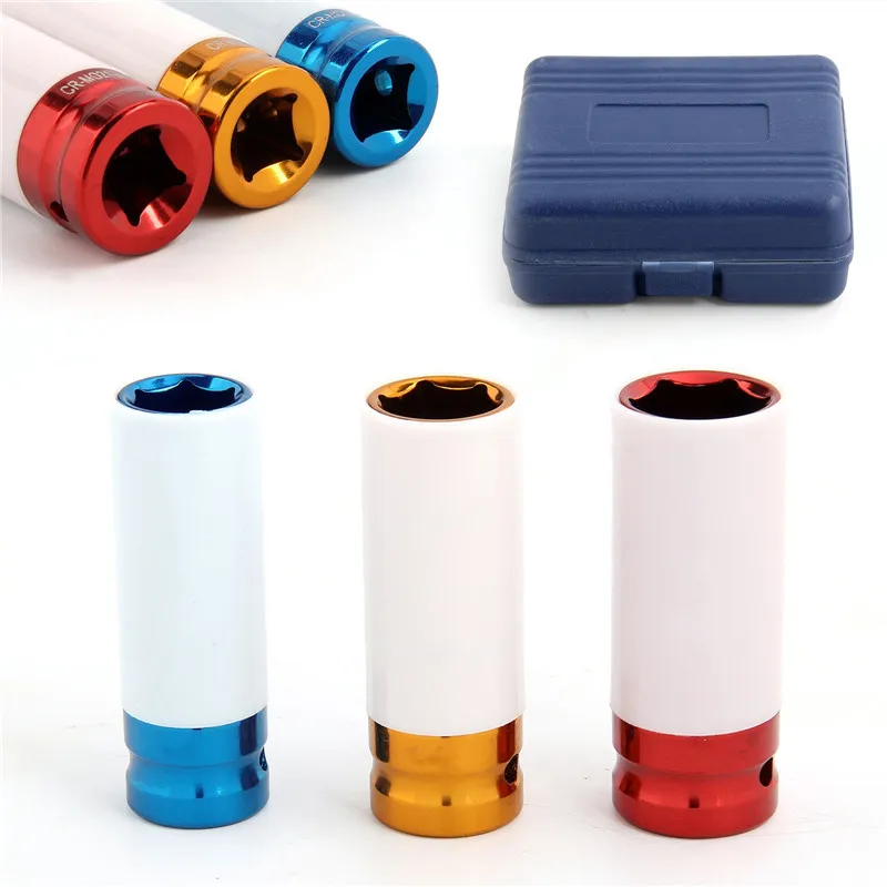 3Pcs 1/2 Inch Dr Alloy Wheel Deep Impact Lug Nut Socket Set 17mm 19mm 21mm Auto Repair Tools | Инструменты