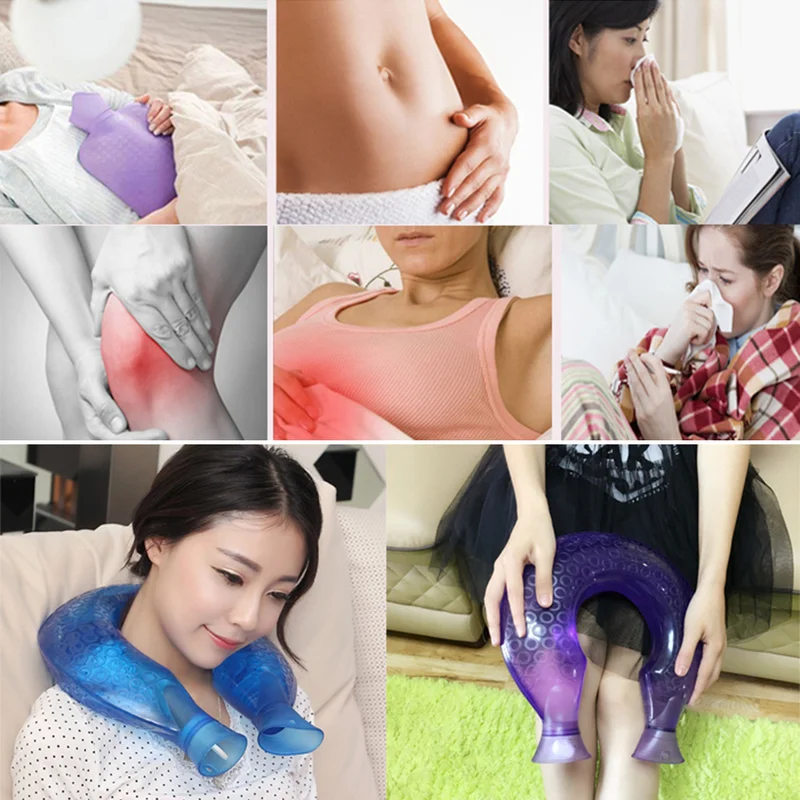 U образная бутылка для горячей воды шеи Теплая ПВХ материал сумка облегчающая