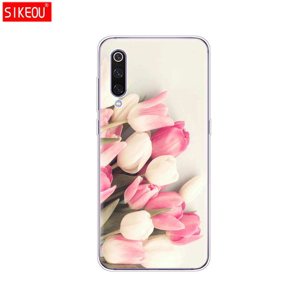 12067 case for xiaomi mi 9 case cover Cartoon Silicone Soft TPU Cover For xiaomi Mi9 xiaomi 9 SE Case Phone Shell bumper etui flower - Цвет: 12067