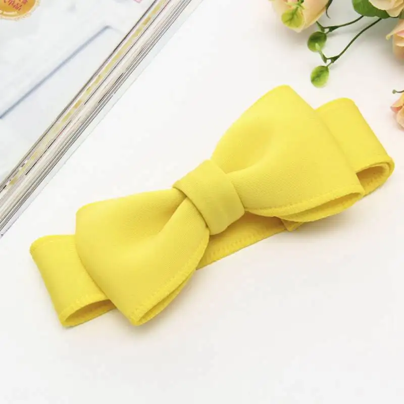 Fashion kids baby child girl head wraps tiara elastic ribbon headband satin big bows headwrap hair bands Accessories For Party | Детская