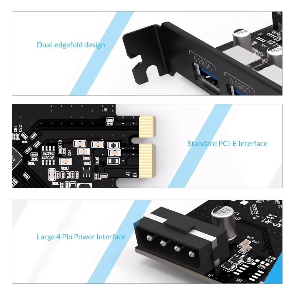 ORICO PVU3-4P настольный компьютер с чипсетом VLI 4 порта USB 3,0 PCI карта