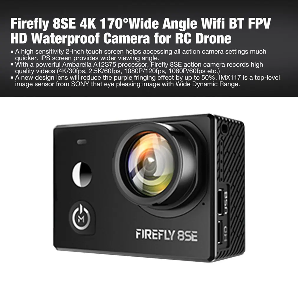 Firefly 8SE 4 K 16MP 90 '/170'широкоугольный Wifi BT FPV Водонепроницаемая HD спортивная Экшн