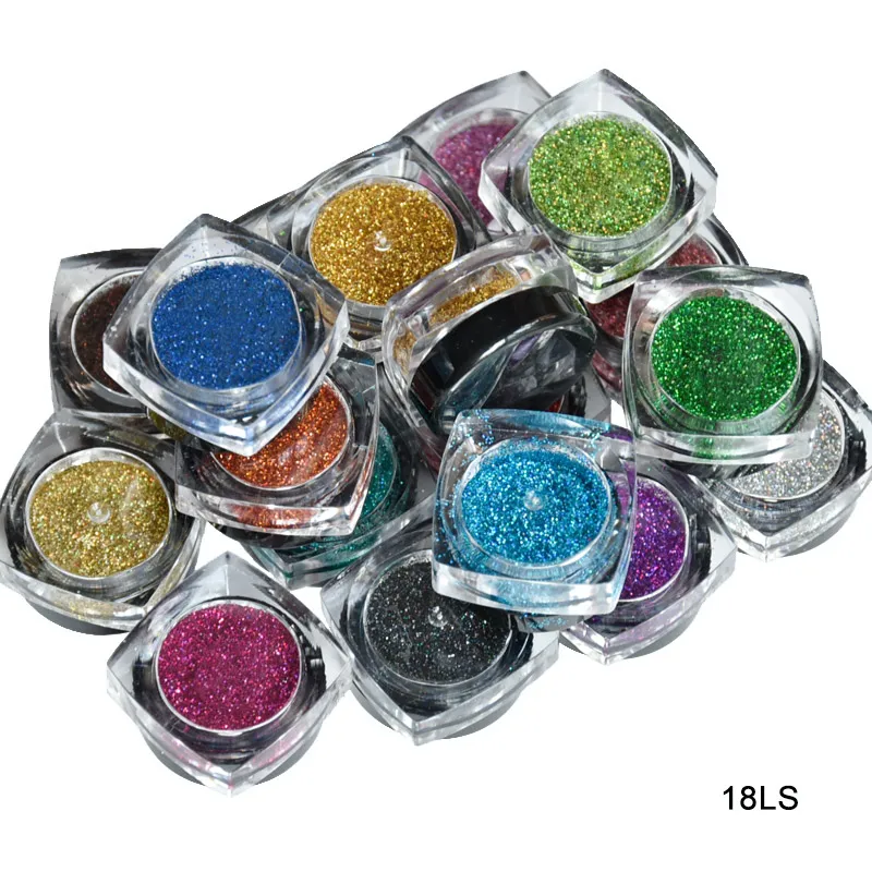 

18PCS/Lot Nail Glitter Holographic Glitter 5g Jar Holographic Glitter 0.2mm 008 Eyeshadow |Eye Glitter Laser Nail Art Glitter #@