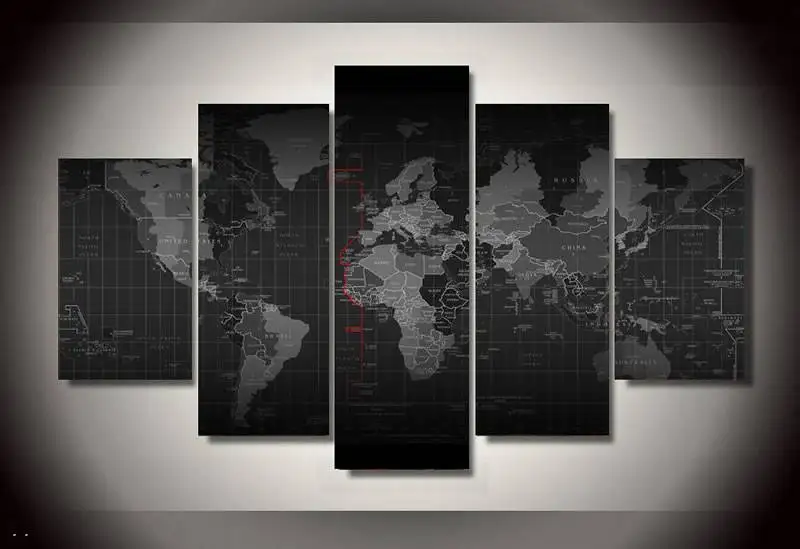 Hd печатная карта часовых поясов картина настенное искусство декор комнаты