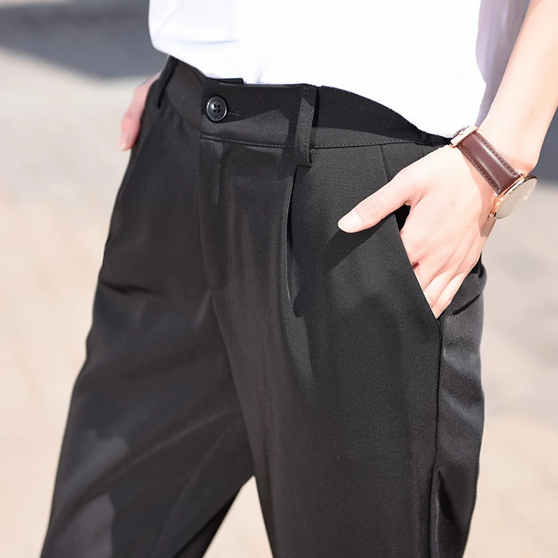 Осень Дамские шаровары офисные Для женщин Штаны с высокой посадкой новый