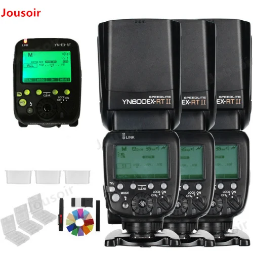 2x YONGNUO YN600EX RT II 2 4G Wireless HSS 1/8000s Master TTL Flash Speedlite + YN E3 Trigger для C 5D3 7D 6D 70D 60D 5D CD50|Аксессуары