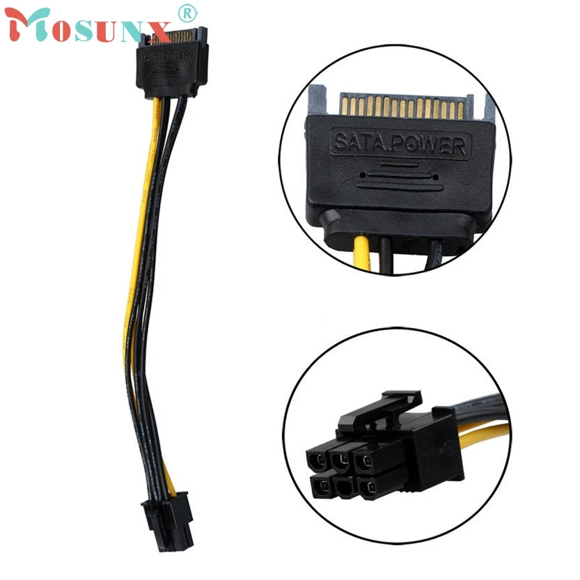 U SATA кабель питания 15 Pin к 6 PCI EXPRESS PCI-E Sata Графический конвертер адаптер видеокарта