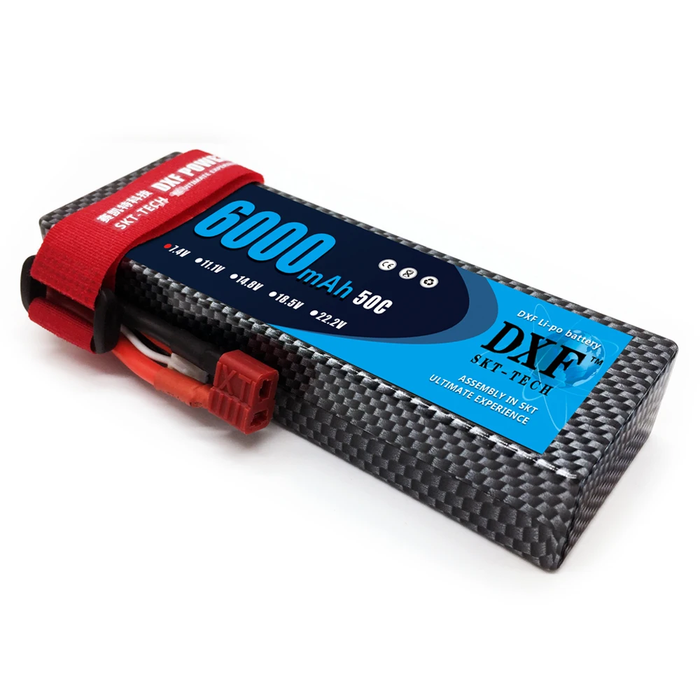 DXF 7,4 V 6000mAh 50C Max 100C LiPo аккумулятор 2S HardCase для 1/8 1/10 RC модели автомобиля TRX Slash Emaxx