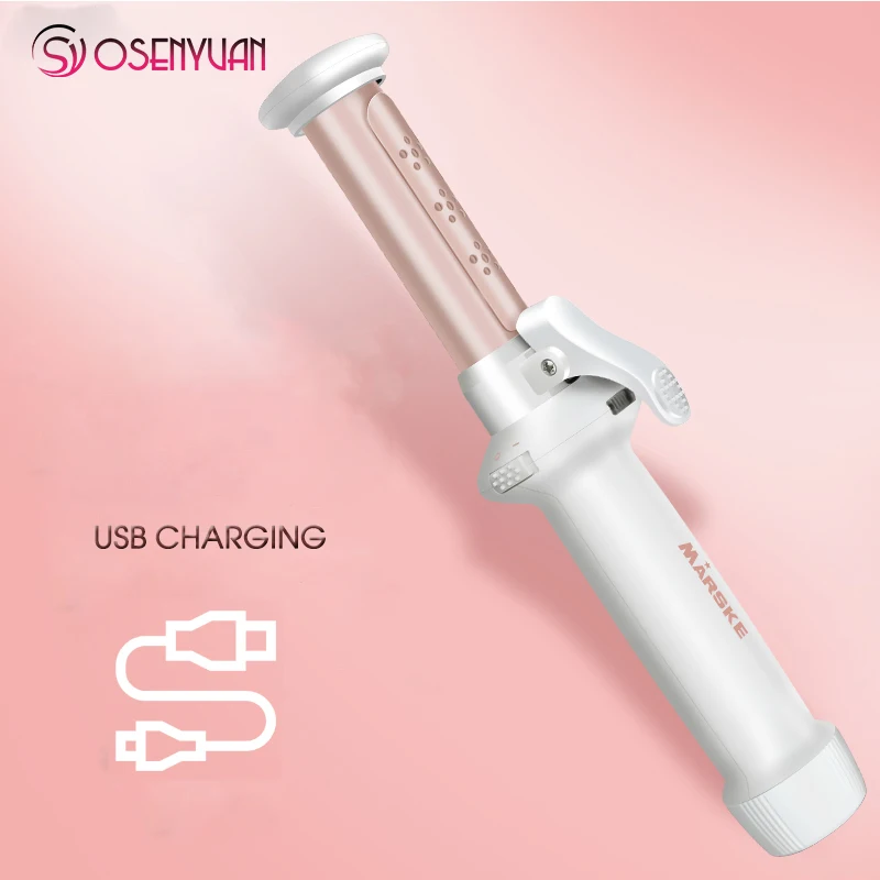 

2in1 Rechargerable Hair Curler Wireless Mini Hair Curler Fast Heating Ceramic Hair Curler Curling Irons Usb Charger