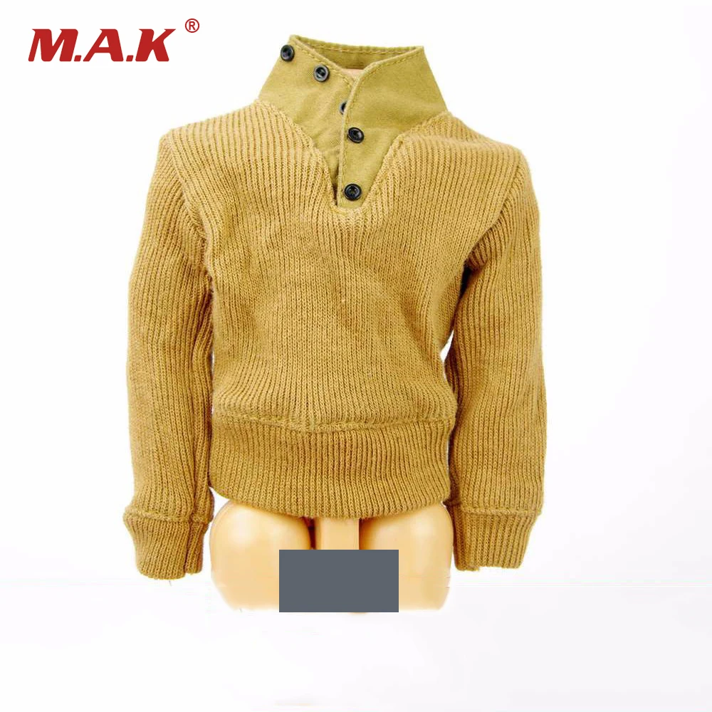 

1/6 Scale Male Clothing WWII US Army Yellow Short Sweater Model Toys For 12" Action Figure Body Accessory
