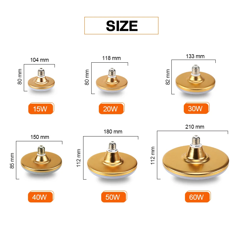 E27 светодиодный Лампа 220V 15 Вт, 20 Вт, 30 Вт, 40 Вт, 50 Вт, 60 Вт SMD 5730 энергосберегающие НЛО со сверхярким 240V для домашнего освещения