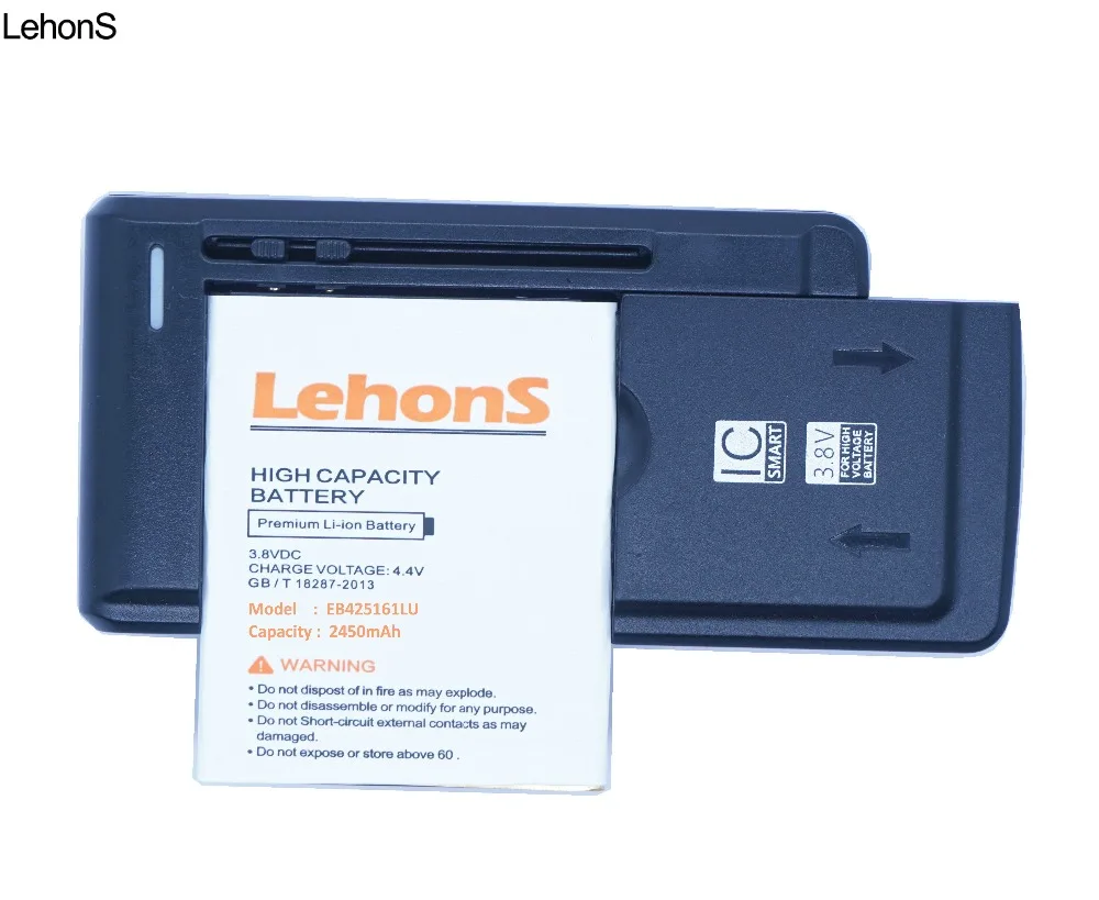 LehonS 2x2450 мАч Мобильный телефон Аккумулятор для Samsung Galaxy S3 SIII MINI I8190 I8160 I699 S7562 EB425161LU +