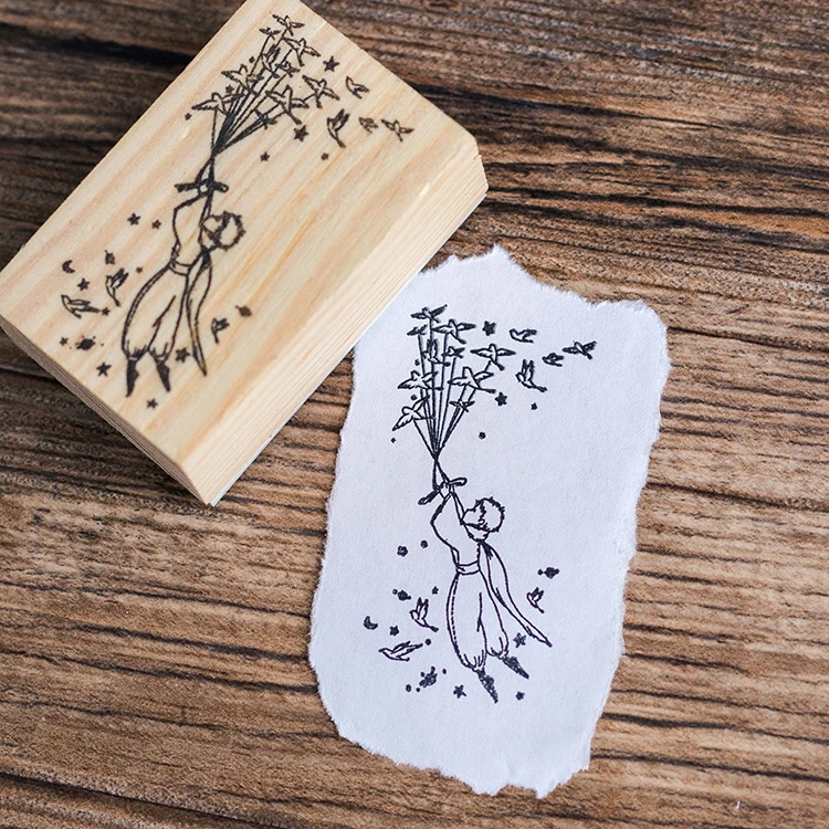 Cute Le Petit Prince decoration stamp wooden rubber stamps for scrapbooking stationery DIY craft standard stamp - Цвет: 5