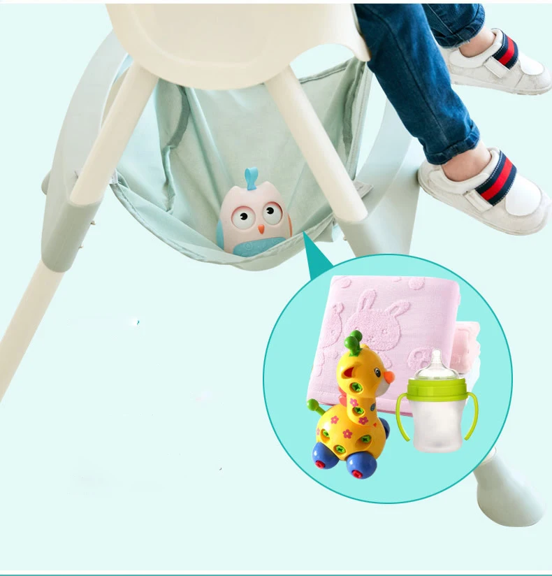 PP Material Safety Children's Dining High Chair Adjustable Foldable Seat Multi-function Portable Baby Feeding Chair For Babies