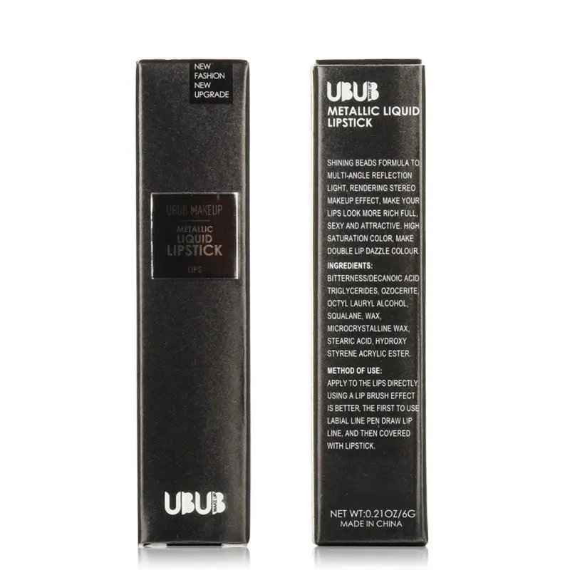 Горячая Распродажа 2017 водонепроницаемый блеск для губ не липкая металлическая